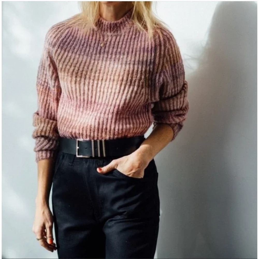 NAADAM Ribbed Space Dye Raglan Crewneck Sweater‎ Size XS